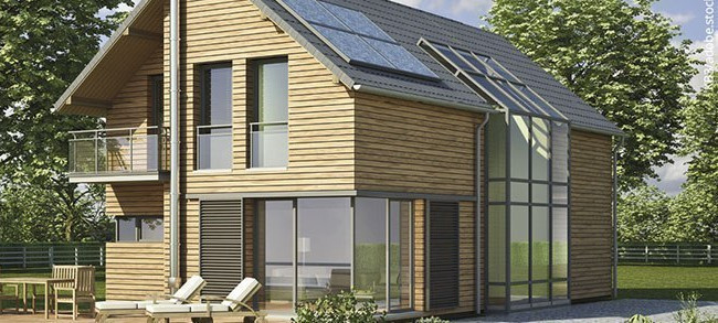 Holzfassade mit Fassadendämmung